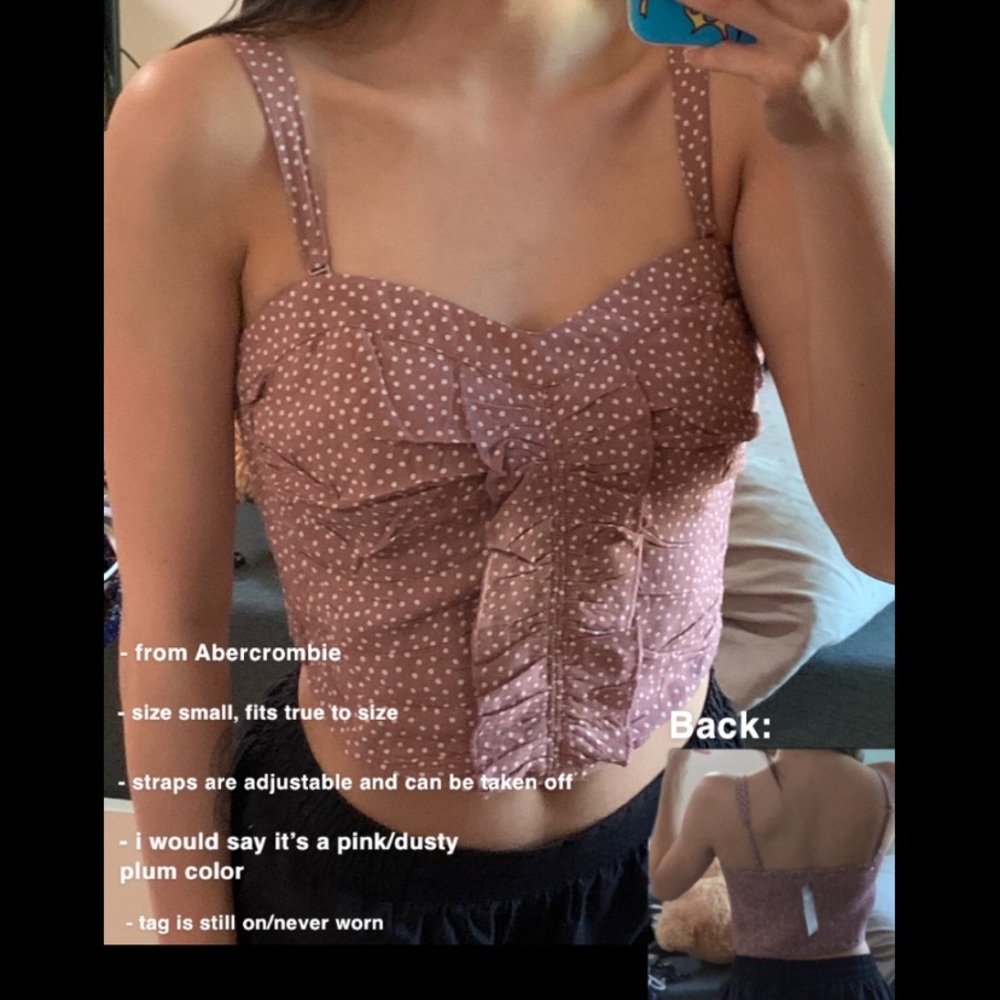 Abercrombie pink dotted tank top